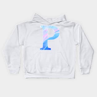 The Letter P Blue and Pink Marble Kids Hoodie